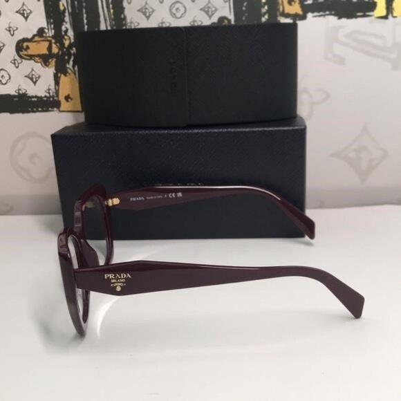 New Authentic 👓 Prada PR 18WV VIY1O1 Eyeglasses – Garnet - Picture 8 of 12
